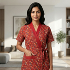 Bizzy Lizzy Red Carnation 2pc Set  Housecoat