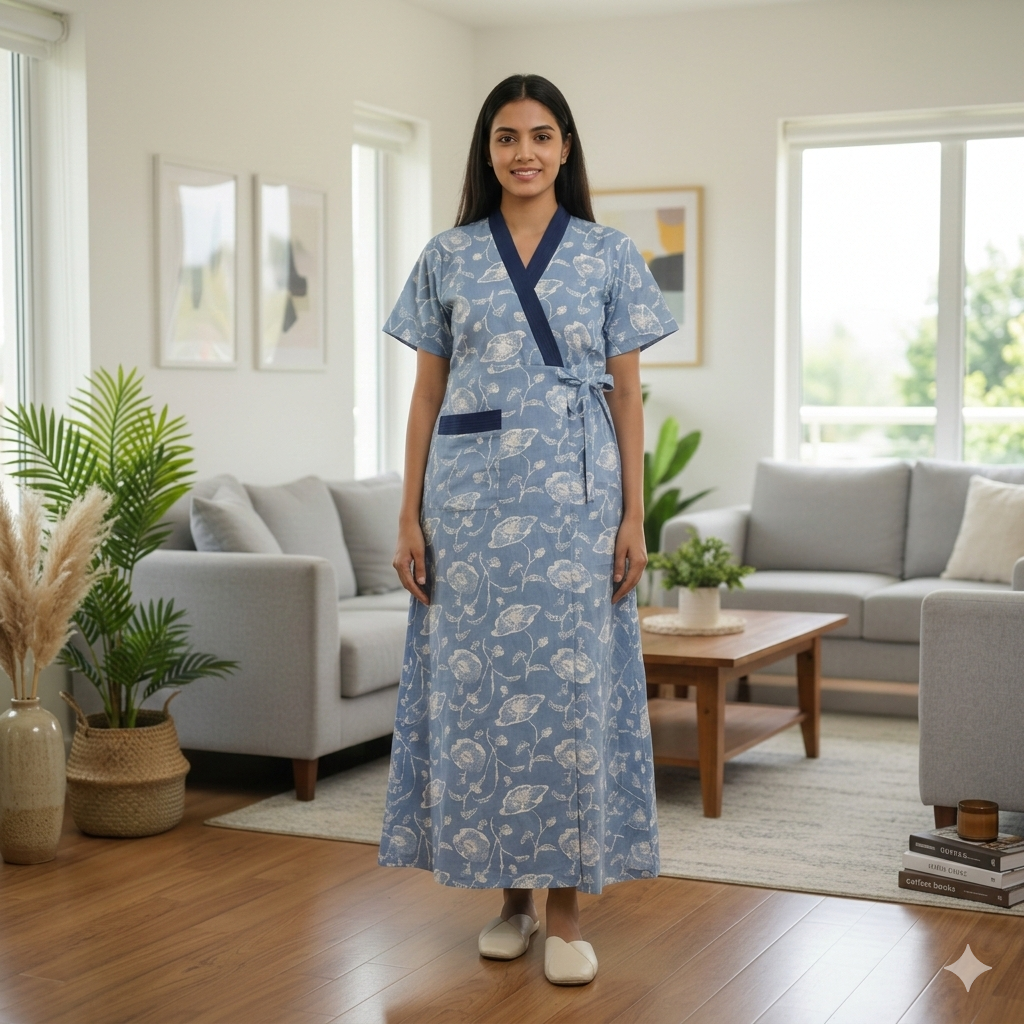 Bizzy Lizzy Blue Lotus Housecoat