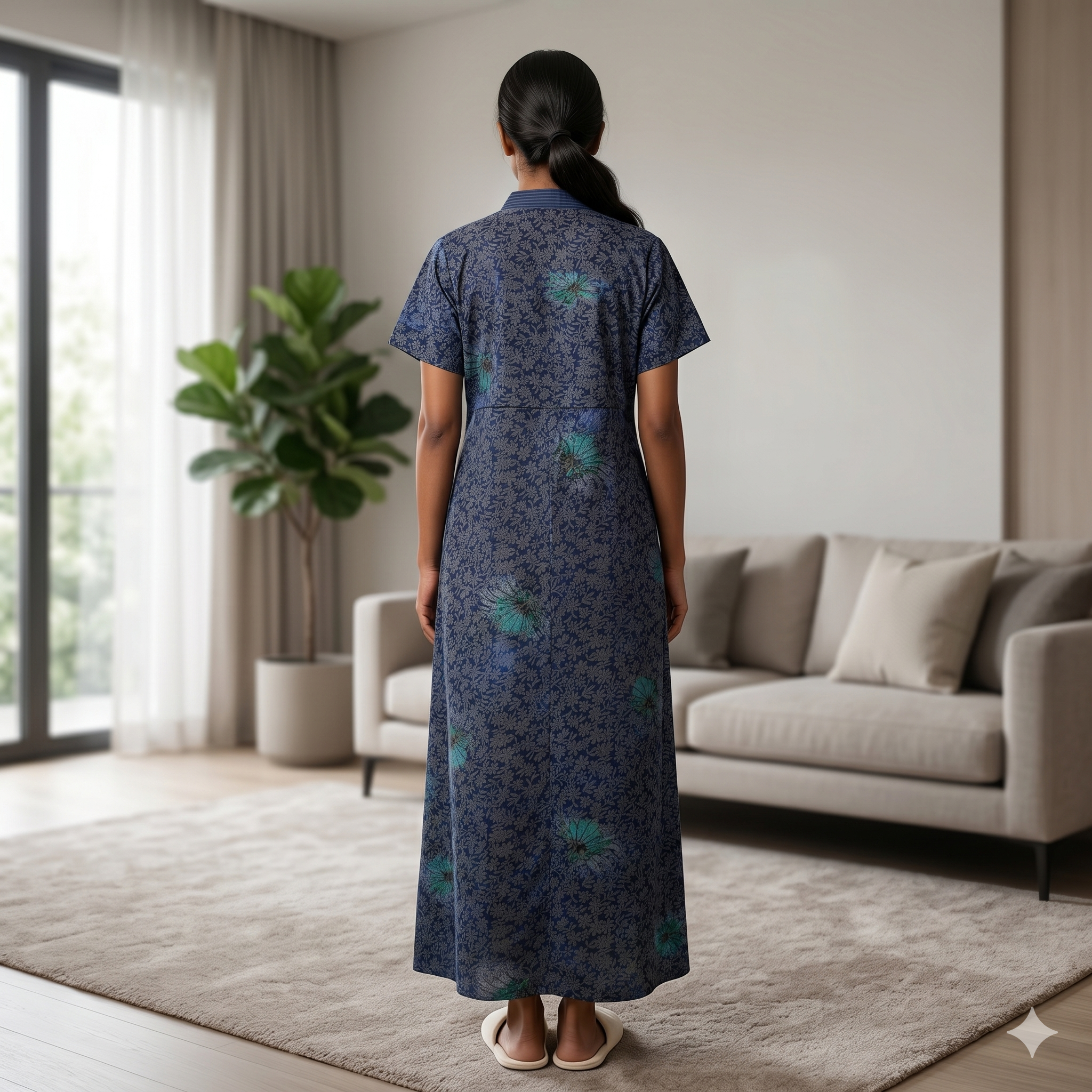 Bizzy Lizzy Navy Blue Stock 2pc Set Housecoat
