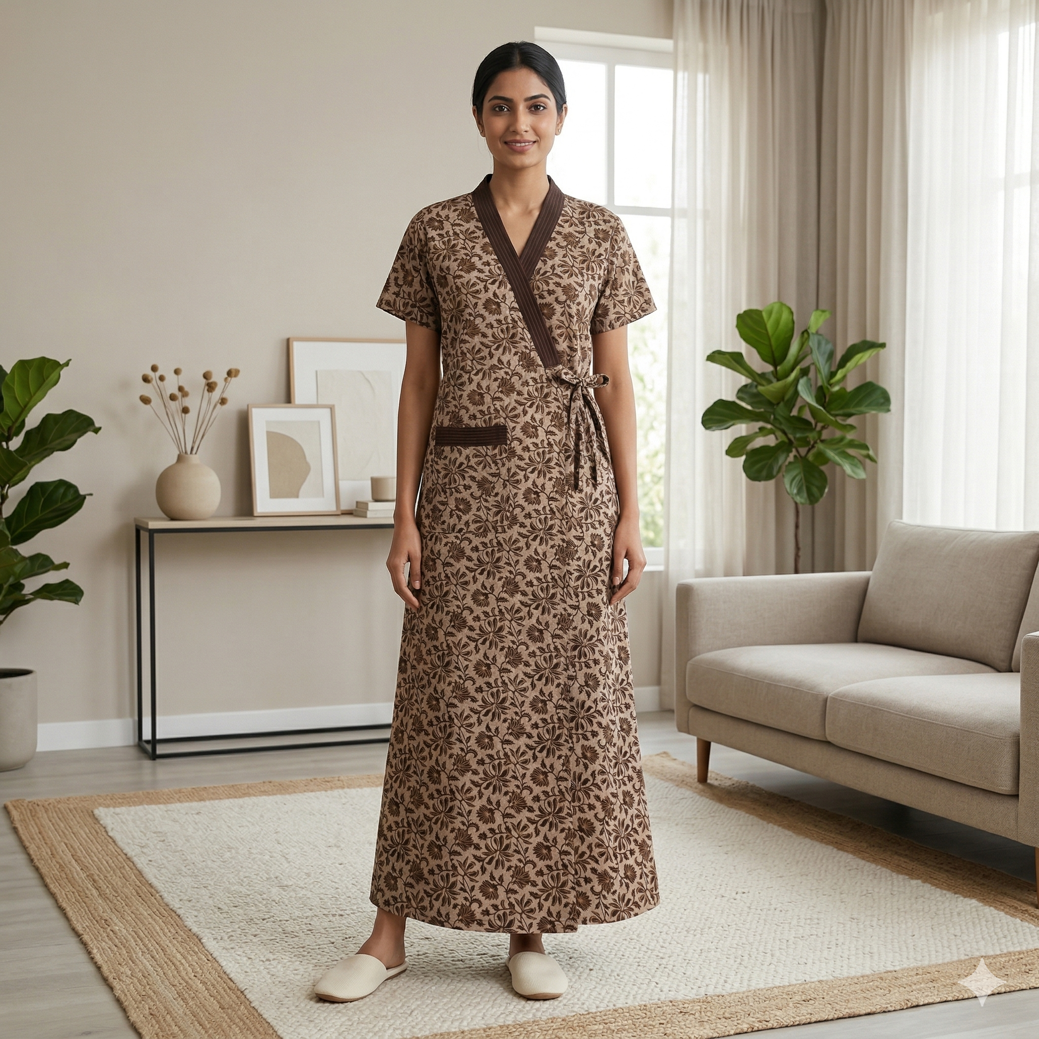 Bizzy Lizzy Brown Tulip 2pc Set  Housecoat