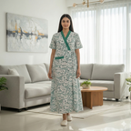 Bizzy Lizzy Green Pansy 2pc Set  Housecoat