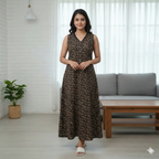 Bizzy Lizzy Black Carnation 2pc Set  Housecoat