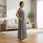 Pure Cotton A-Line Green Stock Nighty