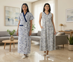 Bizzy Lizzy Blue Pansy 2pc Set  Housecoat