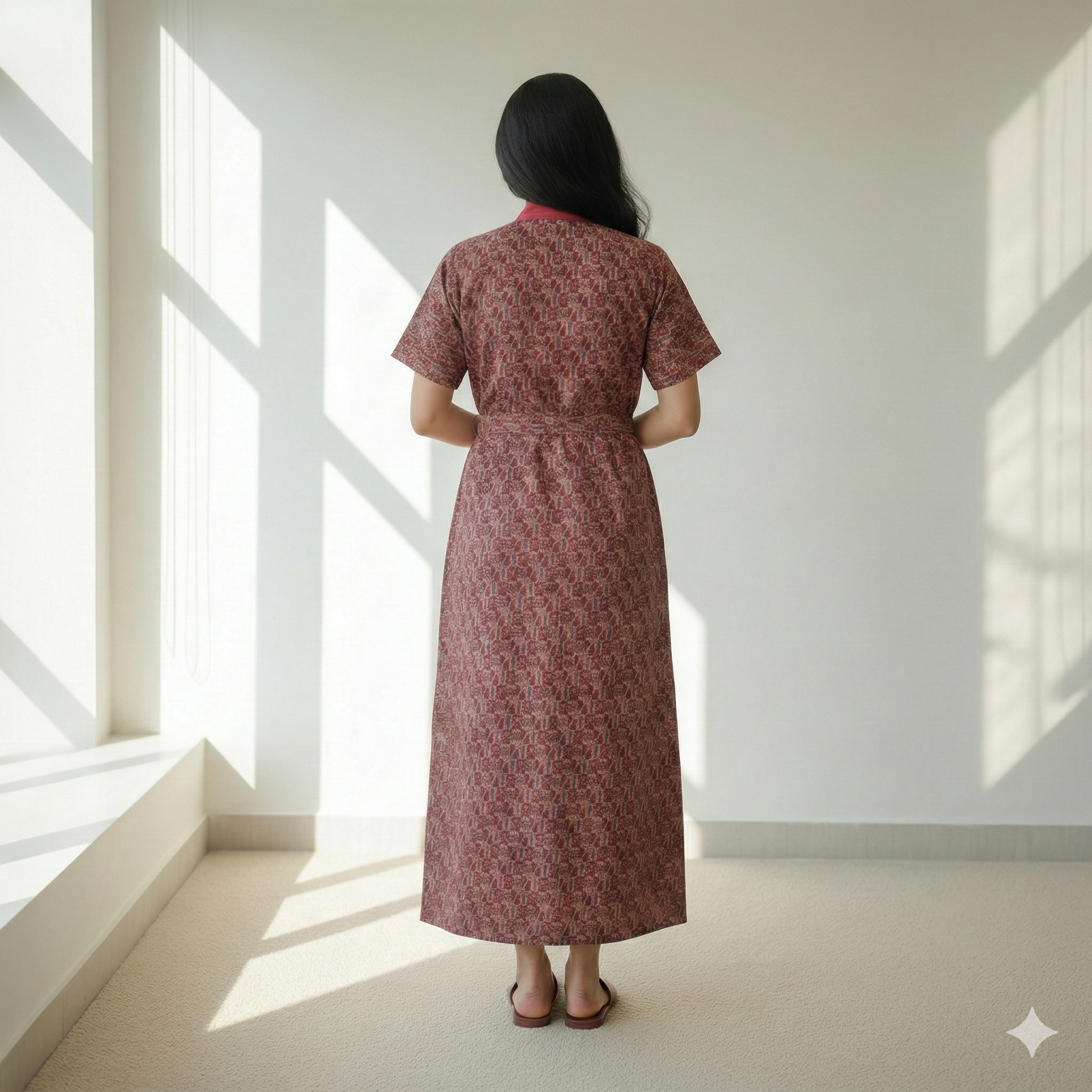 Bizzy Lizzy Maroon Daisy Housecoat