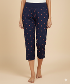 Cotton Hosiery Boat Diamond Capri