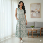 Bizzy Lizzy Green Pansy 2pc Set  Housecoat