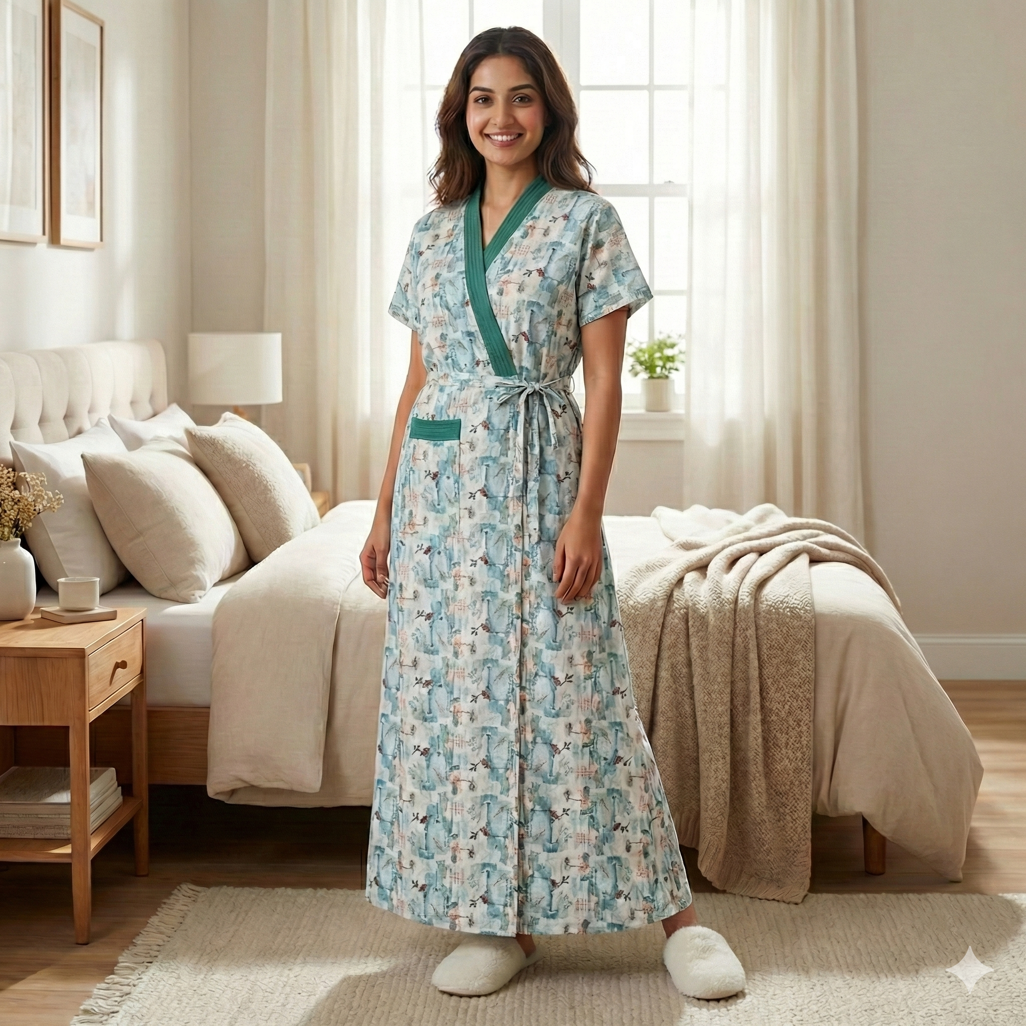 Bizzy Lizzy Poly Cotton 2pc Set  Housecoat