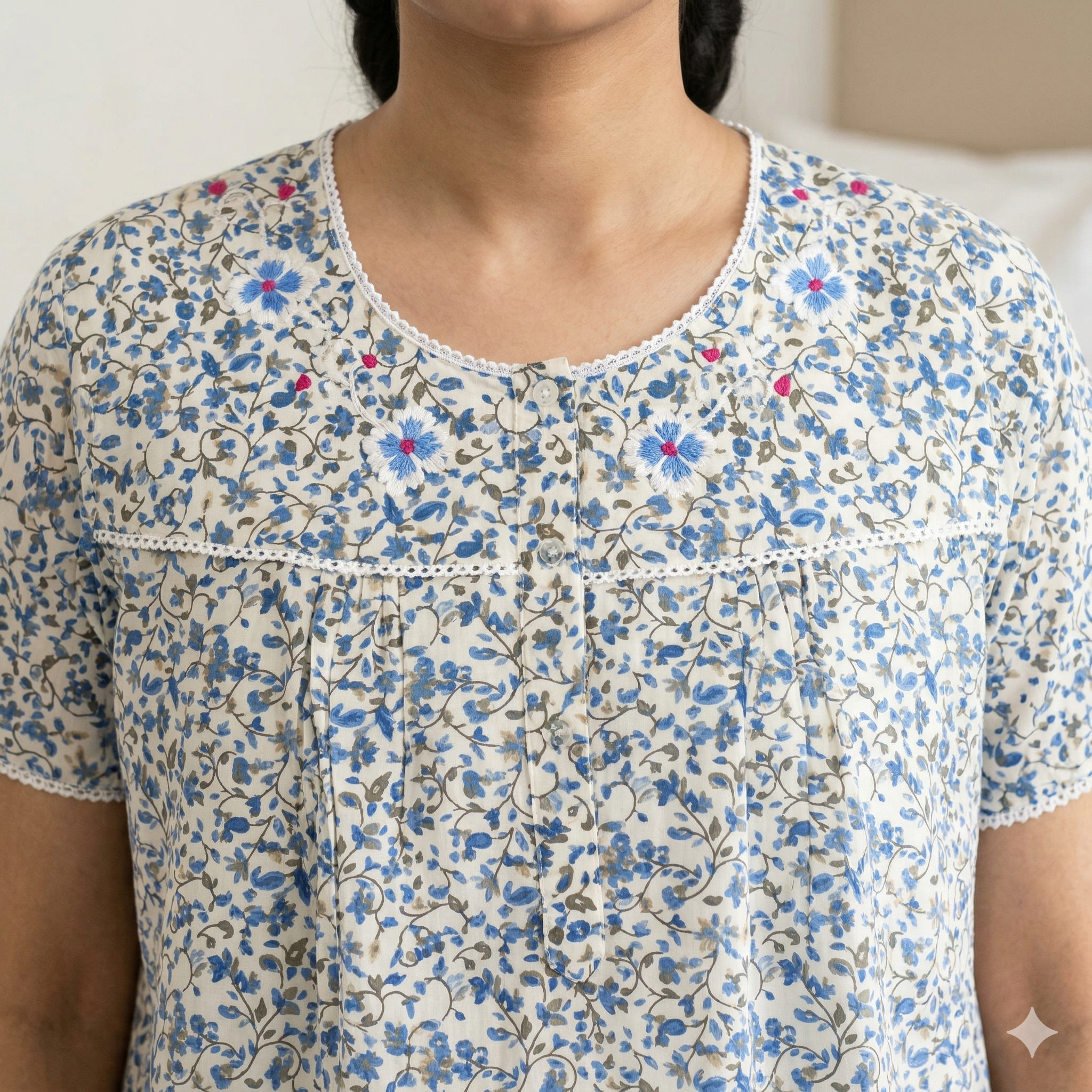 Bizzy Lizzy Blue Lotus Yolkcut Short Nighty