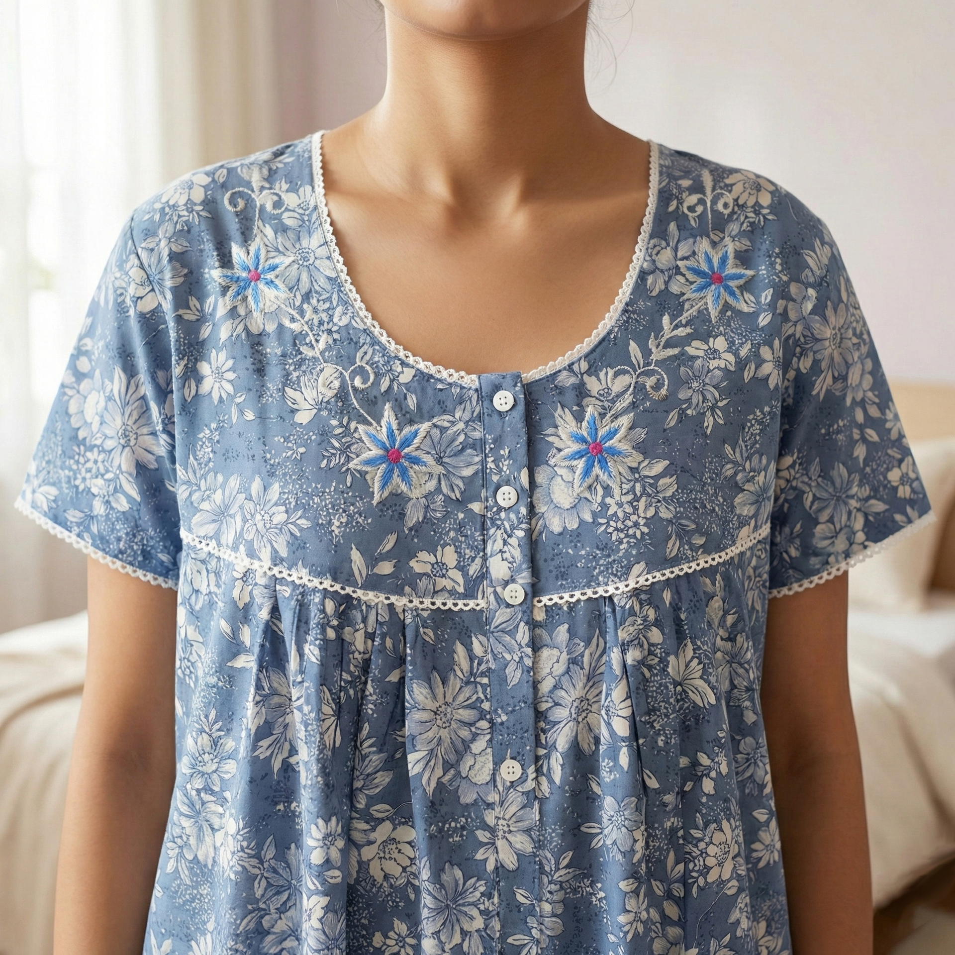 Bizzy Lizzy Poly Cotton Front Open Nighty