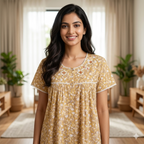 Bizzy Lizzy Yellow Orchid Front Open Nighty