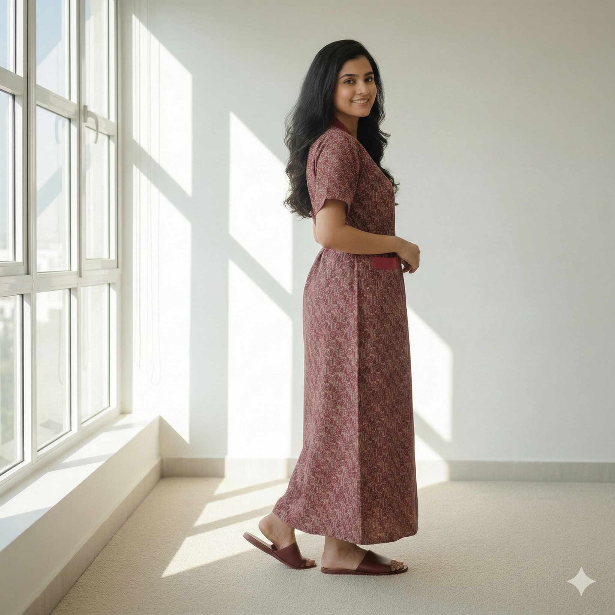 Bizzy Lizzy Maroon Daisy Housecoat