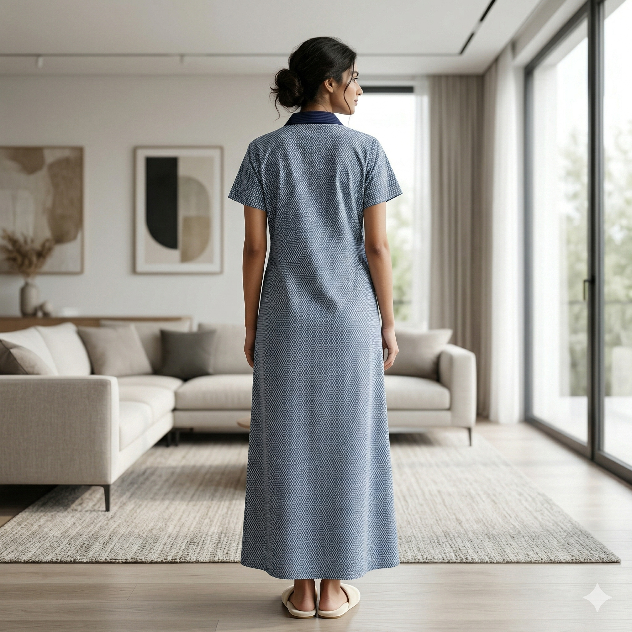 Bizzy Lizzy Light Blue Carnation Housecoat