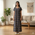 Bizzy Lizzy Navy Blue Cosmos Front Open Nighty