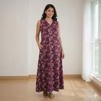 Bizzy Lizzy Purple Carnation 2pc Set  Housecoat