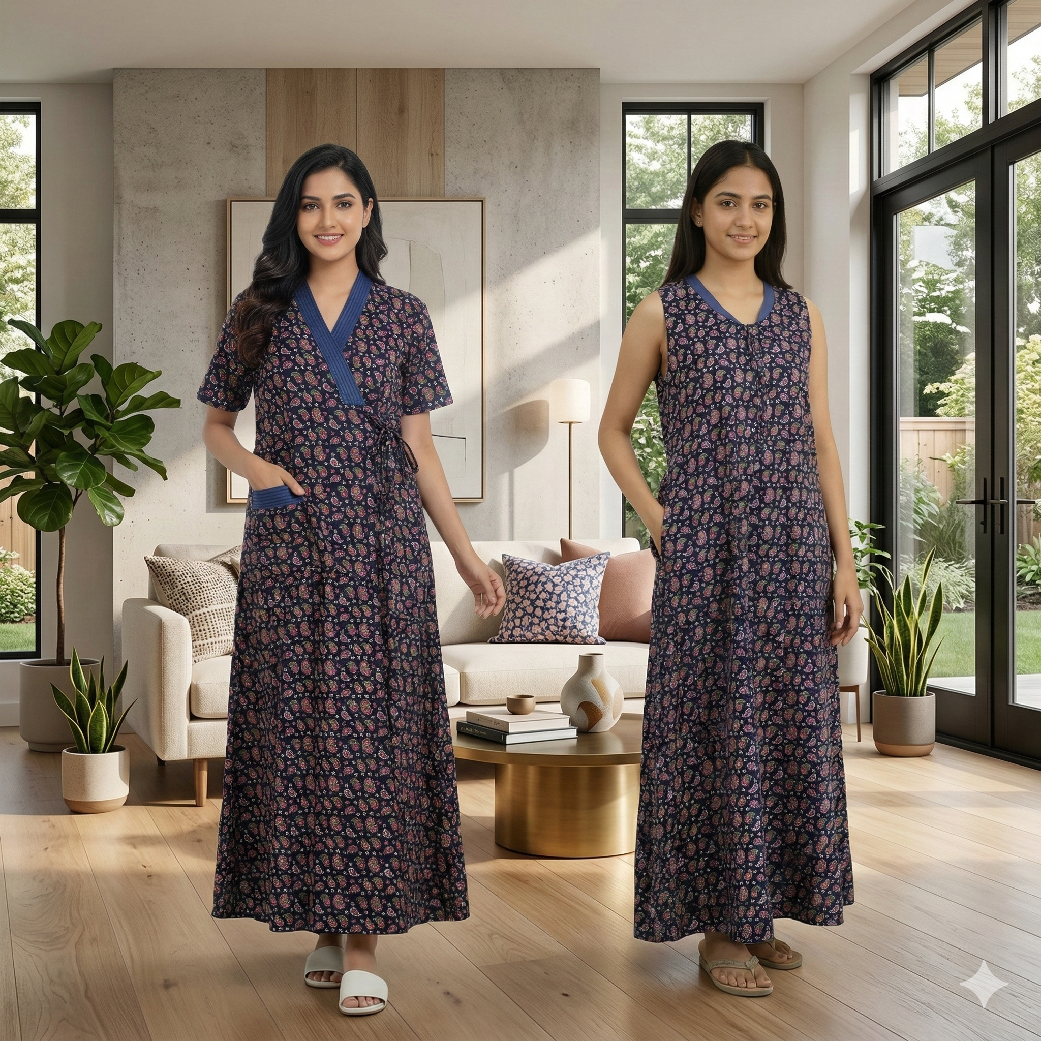 Bizzy Lizzy Blue Orchid 2pc Set  Housecoat