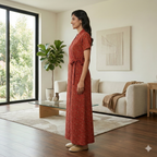 Bizzy Lizzy Red Orchid 2pc Set  Housecoat