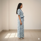 Bizzy Lizzy Blue Leaves Housecoat