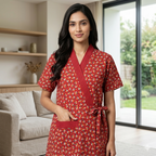 Bizzy Lizzy Red Peony Housecoat