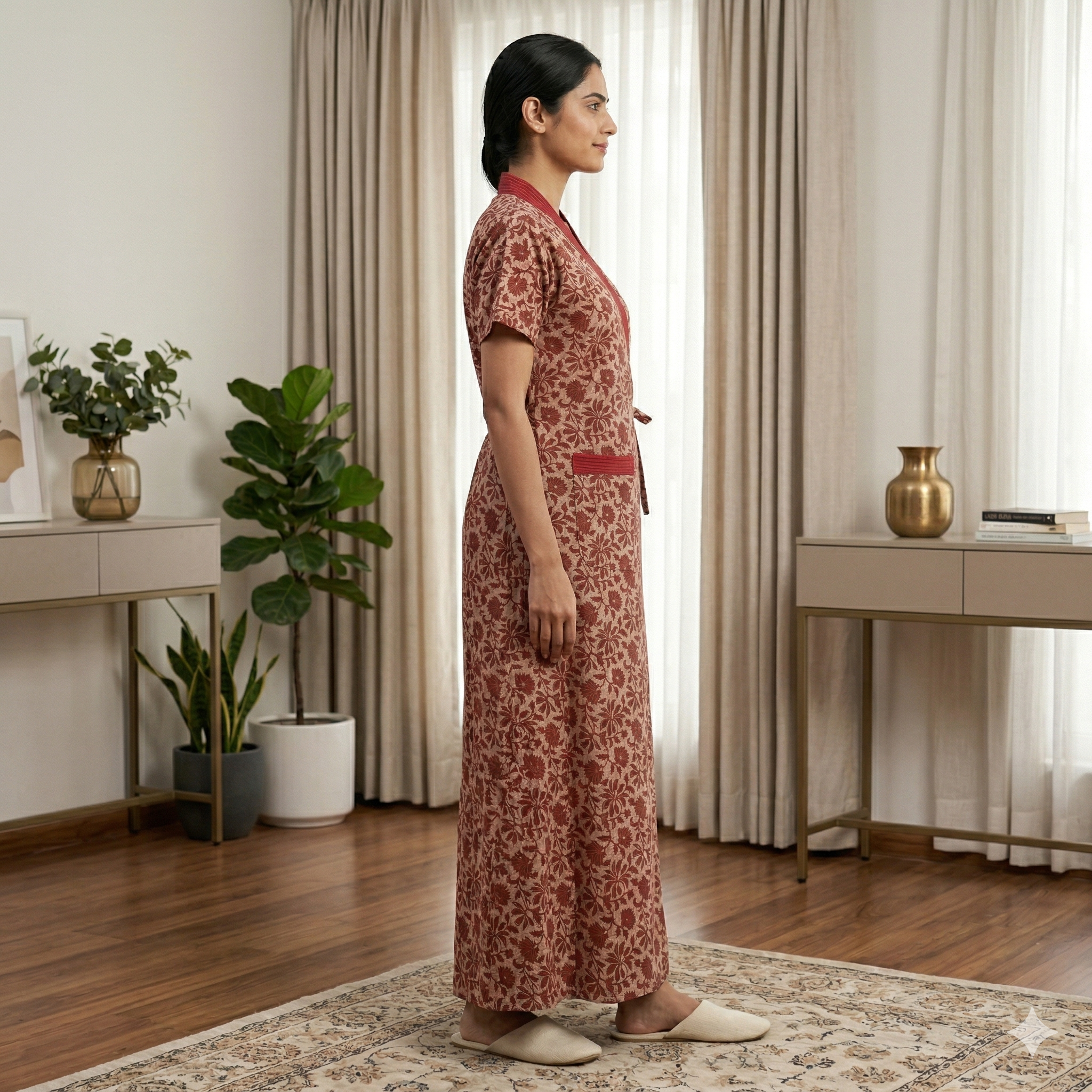 Bizzy Lizzy Red Tulip 2pc Set Housecoat