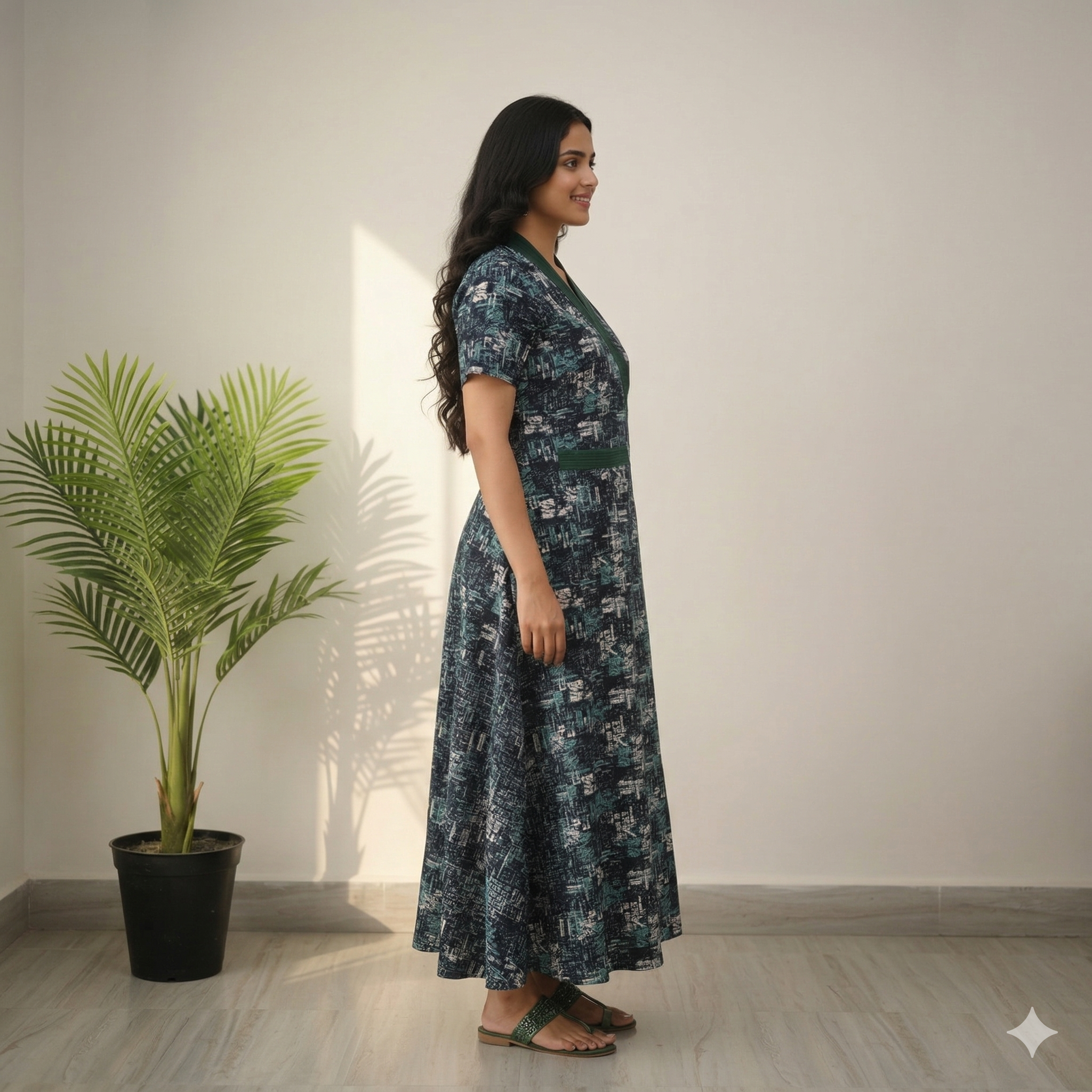 Bizzy Lizzy Green Carnation 2pc Set  Housecoat