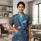 Bizzy Lizzy Blue Stock Housecoat
