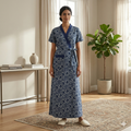 Bizzy Lizzy Navy Blue Peony Housecoat