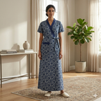 Bizzy Lizzy Navy Blue Peony Housecoat