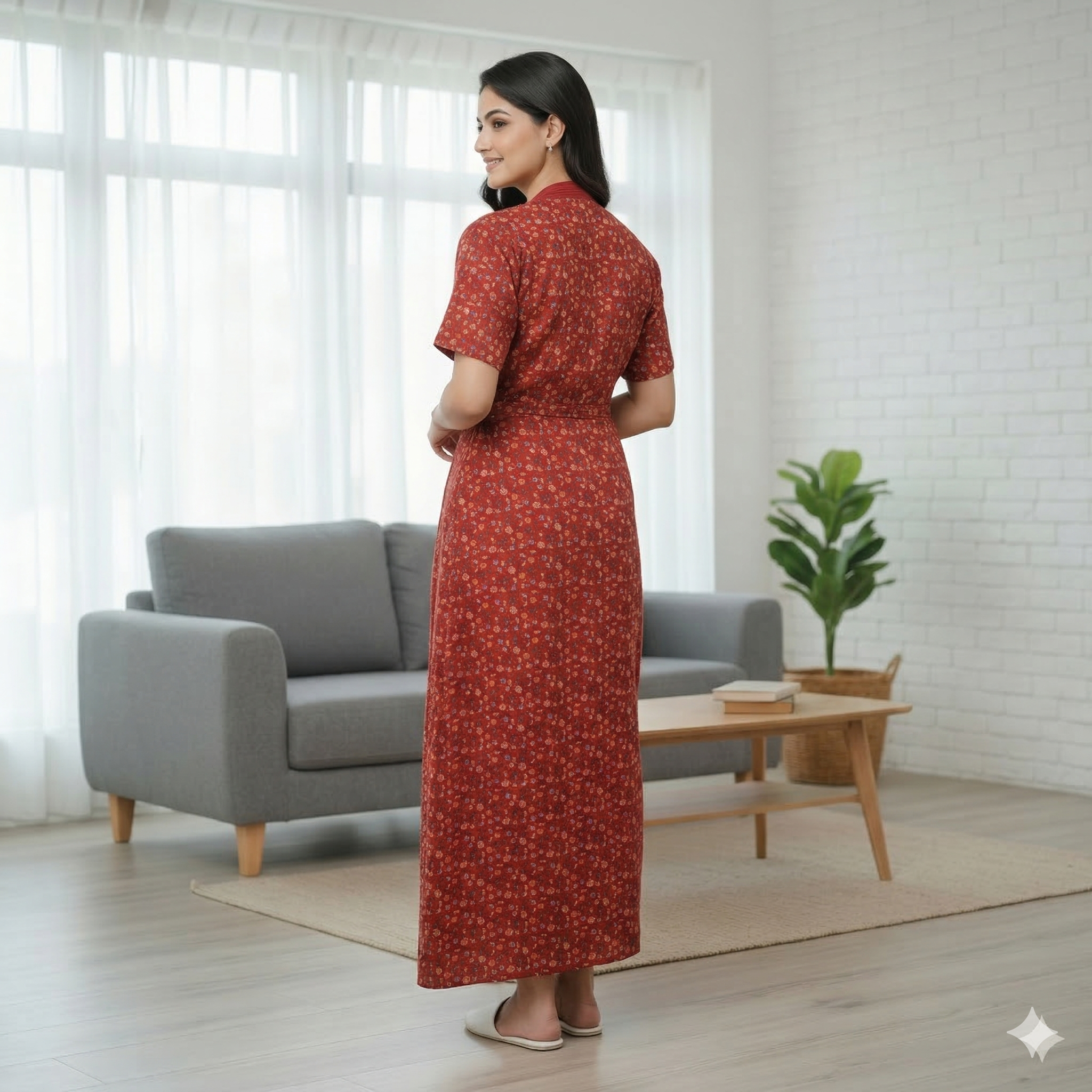 Bizzy Lizzy Red Carnation 2pc Set  Housecoat