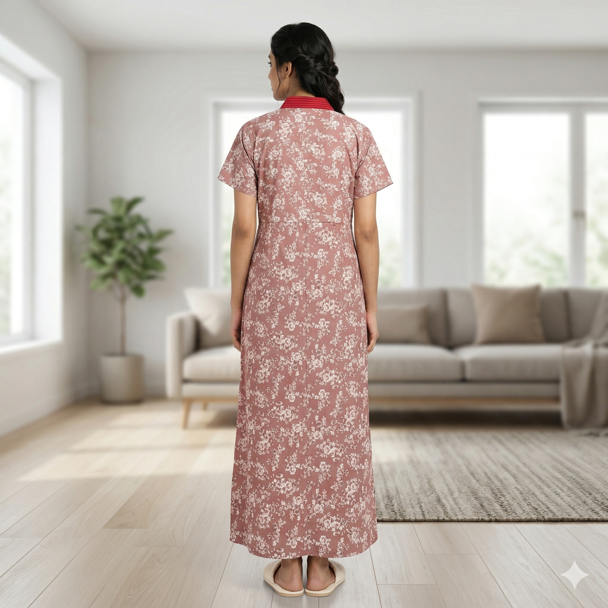 Bizzy Lizzy Light Red Carnation Housecoat