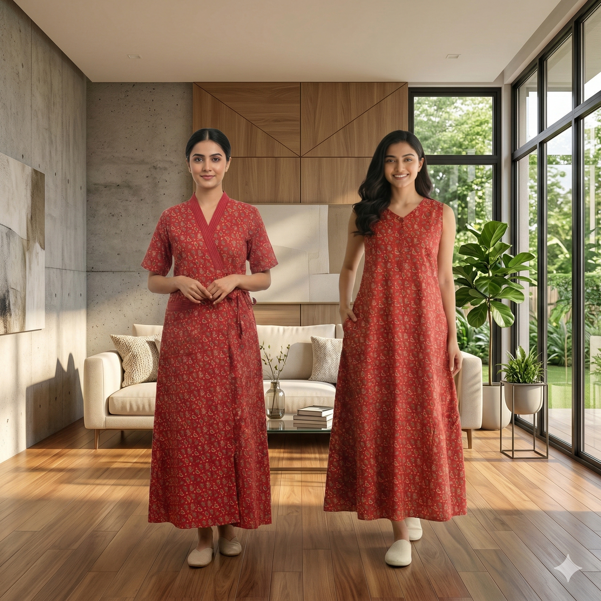 Bizzy Lizzy Red Orchid 2pc Set  Housecoat