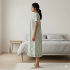 Bizzy Lizzy Green Lotus Yolkcut Short Nighty