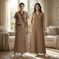 Bizzy Lizzy Brown Tulip 2pc Set  Housecoat
