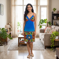 Fancy Royal Blue Sleepwear Nighty With Panty Set