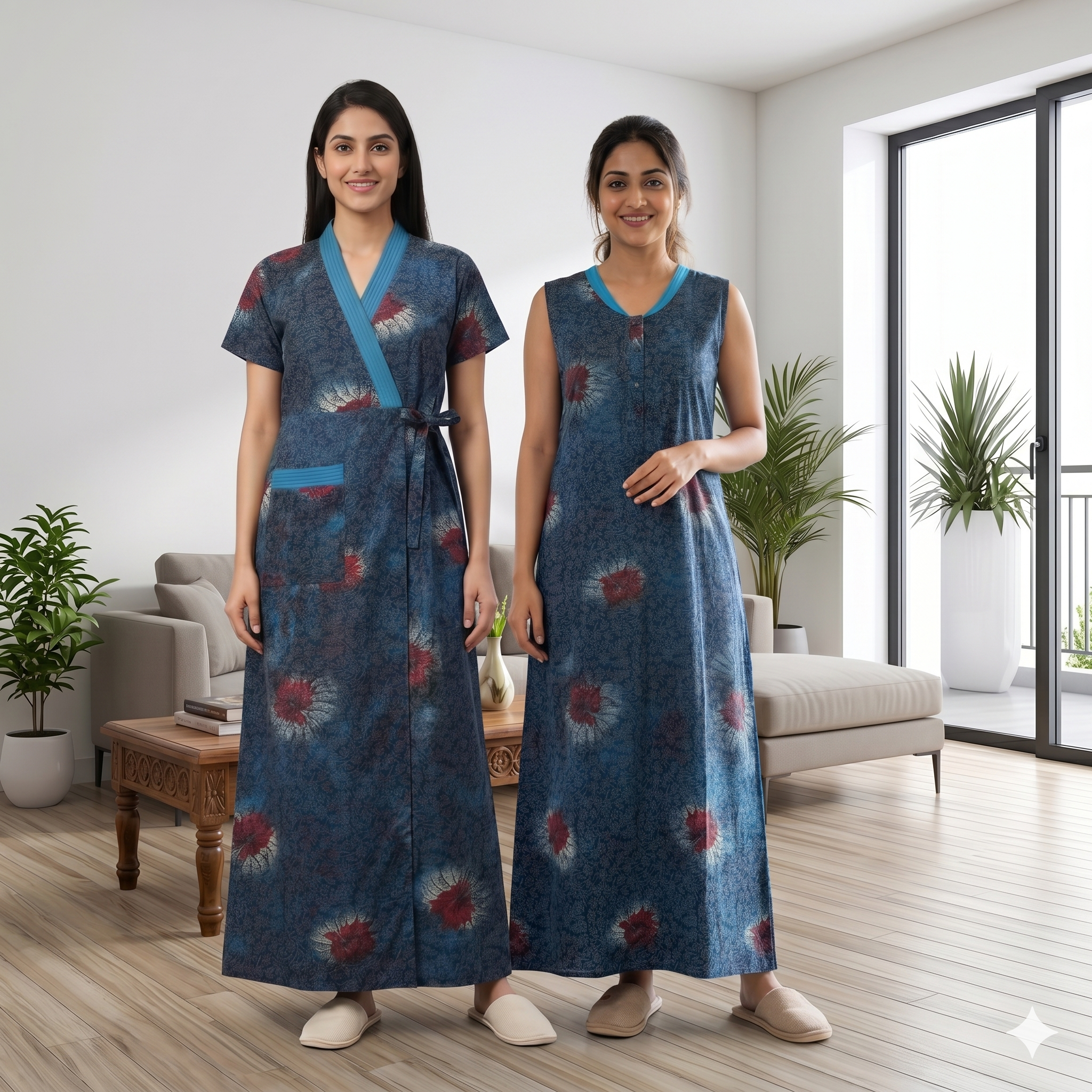 Bizzy Lizzy Blue Stock 2pc Set Housecoat