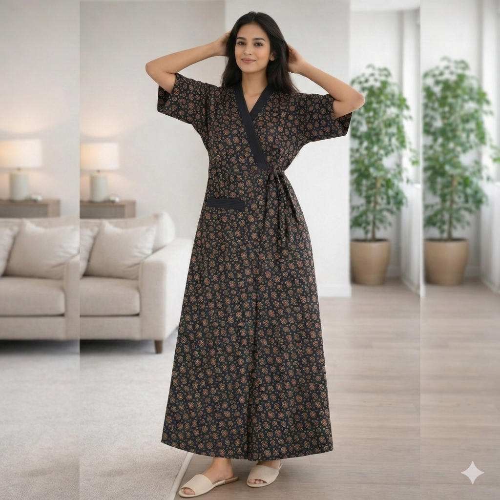 Bizzy Lizzy Black Orchid 2pc Set  Housecoat