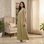 Bizzy Lizzy Saga Green Peony Front Open Nighty