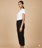Cotton Hosiery Black Plain Diamond Capri