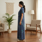 Bizzy Lizzy Navy Blue Stock 2pc Set Housecoat