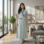 Bizzy Lizzy Sky Blue  Rose 2pc Set  Housecoat