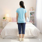 Premium Cotton Hosiery Capri Night Suit