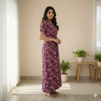 Bizzy Lizzy Purple Carnation 2pc Set  Housecoat