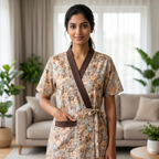 Bizzy Lizzy Light Yellow Tulip 2pc Set Housecoat