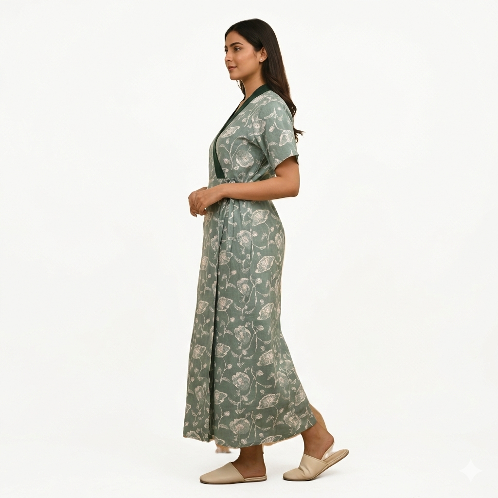Bizzy Lizzy Green Lotus Housecoat