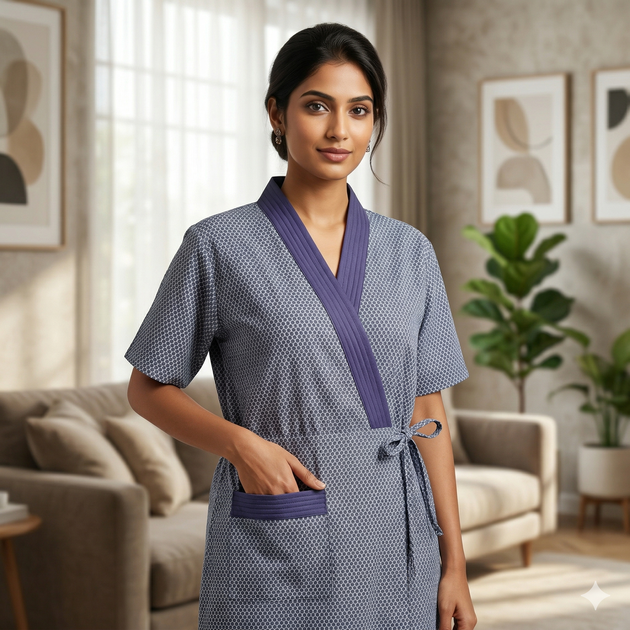 Bizzy Lizzy Light Blue Carnation Housecoat