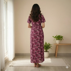 Bizzy Lizzy Purple Carnation 2pc Set  Housecoat