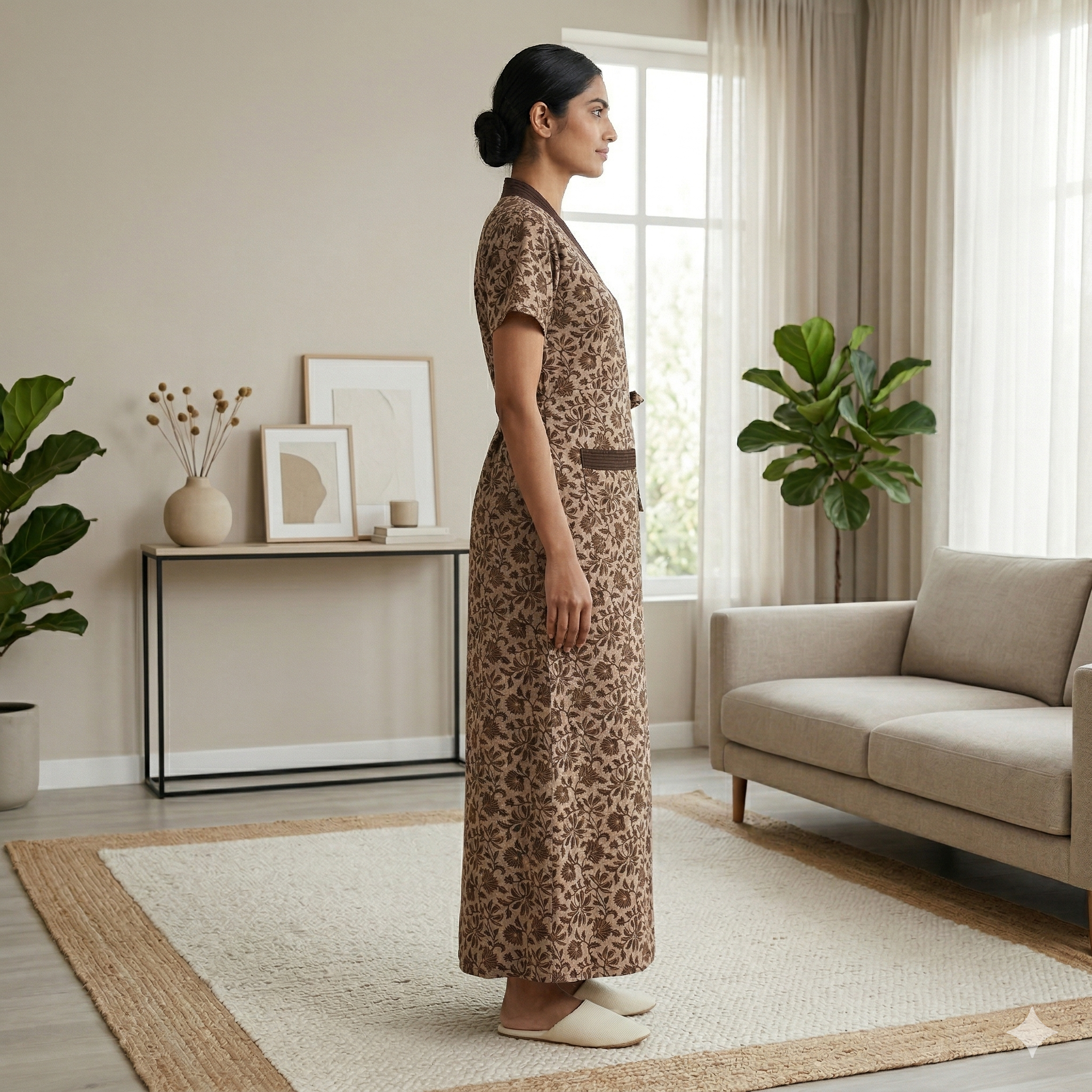 Bizzy Lizzy Brown Tulip 2pc Set  Housecoat