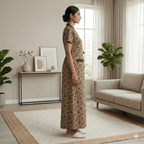 Bizzy Lizzy Light Brown Peony Housecoat