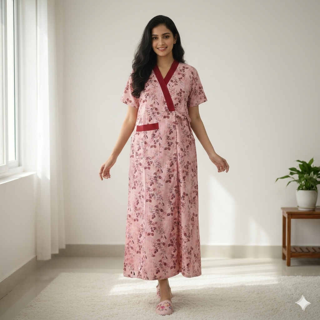 Bizzy Lizzy Peach Leaves Housecoat