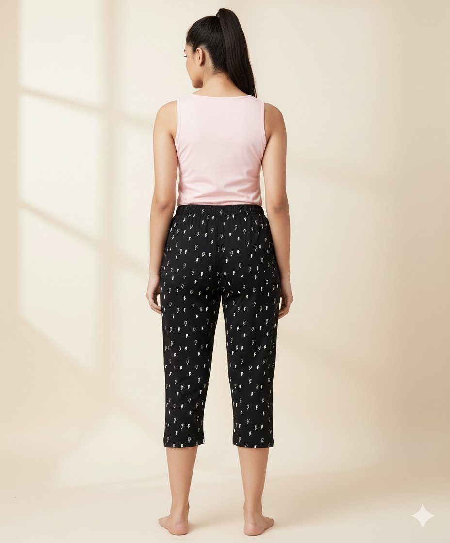 Premium Cotton Hosiery  3/4 Length Capri